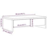Monitorstandaard met lades 50x27x15 cm hout gerookt eikenkleur - thumbnail