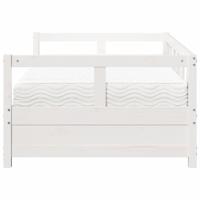 Slaapbank met matras 80x200 cm massief grenenhout wit - thumbnail