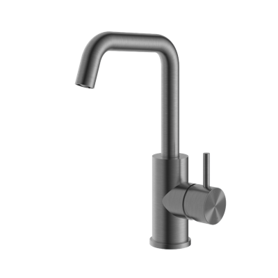 Wastafelmengkraan Hotbath Archie Met Draaibare Uitloop Zonder Waste Geborsteld Gunmetal PVD