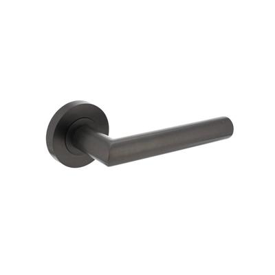 Deurkruk Bastian op ronde rozet met nokken ø52x10mm antraciet-grijs
