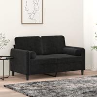 VidaXL Sierkussens 2 st 15x50 cm fluweel zwart - thumbnail