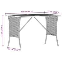 Tuintafel met acaciahouten blad 105x75x72 cm poly rattan grijs - thumbnail