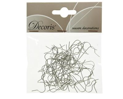 Decoris Kerstbalhaakjes 50 in zakje 4cm zilver