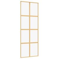 Schuifdeur 76x205 cm helder ESG-glas en aluminium goudkleurig - thumbnail
