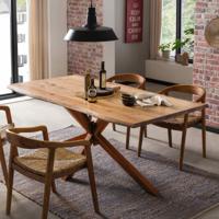 Artistiq Boomstam Eettafel 'Raynaldo' Acaciahout, 180 x 90cm, kleur Bruin - thumbnail