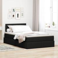 Opbergbed met matras met matras Zwart 120 x 190 cm Bewerkt hout - thumbnail