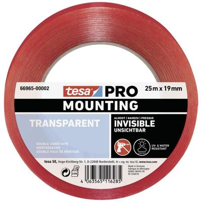 Tesa Montageband | transparant | lengte 25 m | breedte 19 mm - 66965-00002-00 - 66965-00002-00