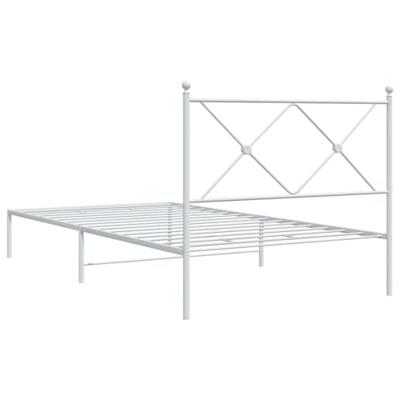 Bedframe met hoofdbord metaal wit 100x200 cm