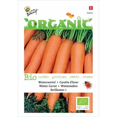 Zaden Organic Winterwortelen Berlikumer 2 (BIO) Buzzy - Buzzy