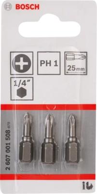 Bosch Accessoires Bit extra-hard PH 1, 25 mm 3st - 2607001508 - thumbnail