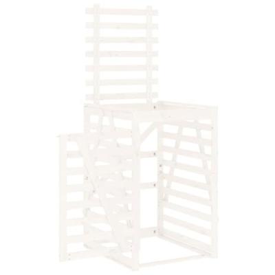 VidaXL Containerberging 84x90x128,5 cm massief grenenhout wit
