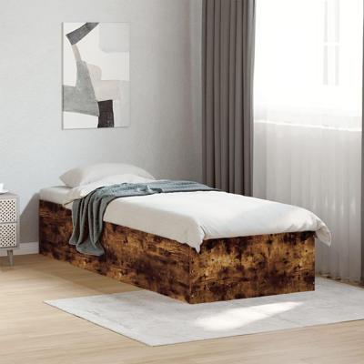 Bedframe bewerkt hout gerookt eikenkleurig 100x200 cm