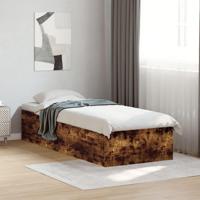 Bedframe bewerkt hout gerookt eikenkleurig 100x200 cm - thumbnail