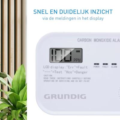 Grundig CO Melder - Koolmonoxidemelder - 10 Jaar Batterij