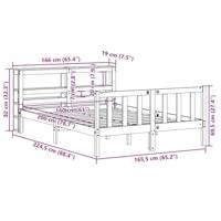 Bedframe zonder matras massief grenenhout 160x200 cm - thumbnail