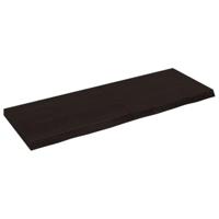VidaXL Wastafelblad 140x50x(2-6) cm behandeld massief hout donkerbruin - thumbnail