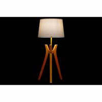 Bureaulamp DKD Home Decor Bruin Beige Polyester Hout 220 V 50 W - thumbnail