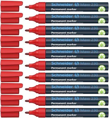 Schneider Marker permanent 230 rond rood 10st Schneider Marker permanent 230 rond rood 10st