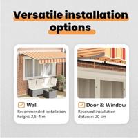 VidaXL Inklapbaar zonnescherm geel 350 x 200 cm stof - thumbnail