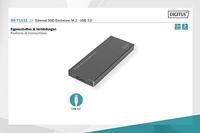 Digitus DA-71111 M.2 SSD-behuizing USB-A 3.0 5 GBit/s M.2 SATA 2230, 2242, 2260, 2280 DA-71111 - thumbnail