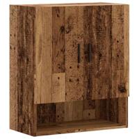 Wandkast 60x31x70 cm bewerkt hout oud houtkleurig - thumbnail