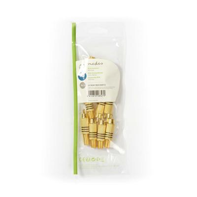 Nedis RCA-Connector | Male | Soldeer | 7.0 mm | Goud / Zwart | 10 Stuks | 1 stuks - CAGP24900BK CAGP24900BK