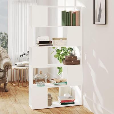 Boekenkast/kamerscherm 80x24x155 cm bewerkt hout wit