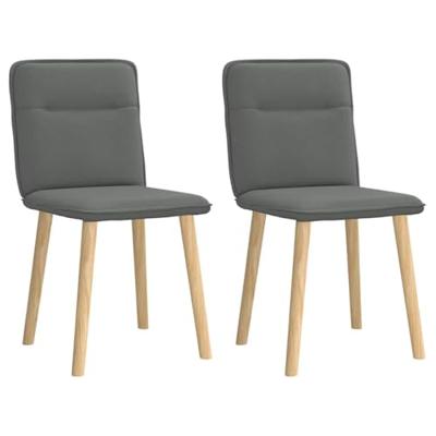 Eetkamerstoelen 2 st stof donkergrijs Eetkamerstoelen 2 st stof donkergrijs