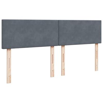 Boxspring met matras fluweel donkergrijs 200x200 cm