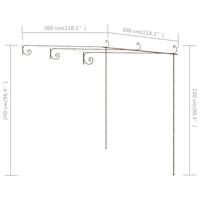 VidaXL Tuinpergola 3x3x2,5 m ijzer antiekbruin - thumbnail