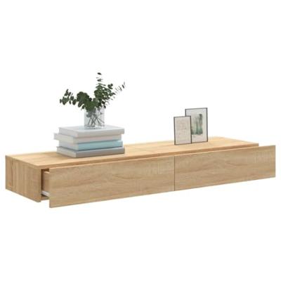 Tv-meubelen 2 st met LED-verlichting 60x35x15,5 cm sonoma eiken