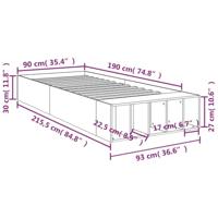 Bedframe bewerkt hout grijs sonoma eikenkleurig 90x190 cm - thumbnail