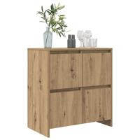 Dressoir artisanaal eikenkleurig 70 x 41 x 75 cm Bewerkt hout - thumbnail