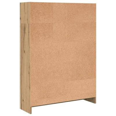 Boekenkast 80x24x109 cm bewerkt hout artisanaal eikenkleurig