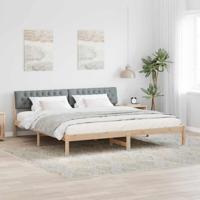 Bedframe Bruin en lichtgrijs 200 x 200 cm Massief grenenhout - thumbnail