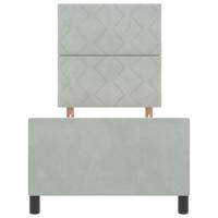 Bedframe met hoofdeinde Lichtgrijs 80 x 200 cm Fluweel - thumbnail