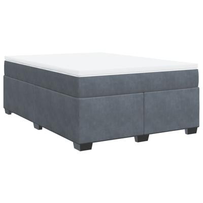 Boxspring met matras fluweel donkergrijs 140x200 cm