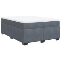 Boxspring met matras fluweel donkergrijs 140x200 cm - thumbnail