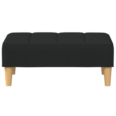 Slaapbank 2-zits met voetenbank stof zwart