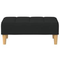 Slaapbank 2-zits met voetenbank stof zwart - thumbnail