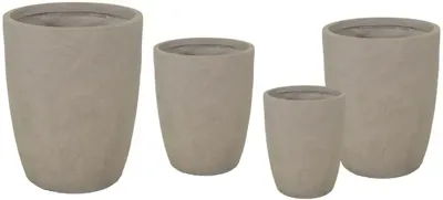 Mega Collections Bloempot High Sand - Clayfibre - Ø36 x H46cm - Zand