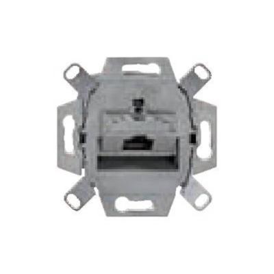 Netwerkaansluiting cat6A 1 x 8 polig RJ45 met inzetplaat Gira E2 zwart