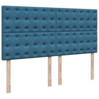 Boxspring met matras fluweel blauw 200x200 cm - thumbnail
