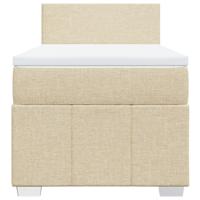 Boxspring met matras stof crèmekleurig 90x200 cm - thumbnail