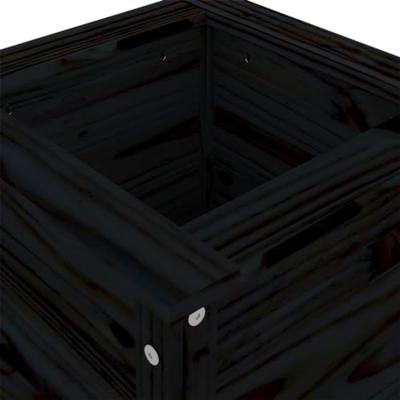 Plantenbak 40x40x78 cm massief grenenhout zwart