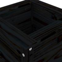 Plantenbak 40x40x78 cm massief grenenhout zwart - thumbnail