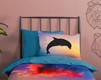 Good Morning Kinderdekbedovertrek "dolfijn" - Multi - (140x200/220 cm) - Katoen - thumbnail