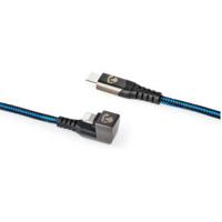 NEDIS - USB-kabel - USB 2.0 - Apple Lightning 8-Pin - Type C stekker - 480 Mbps - 60 W - Vernikkeld - 2 m - rond - gevlochten/nylon - Zwart/Blauw - thumbnail