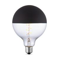 Edison Vintage E27 LED filament Spiraal lichtbron - Globe - Helder - zwart - 12.5/12.5/17cm - G125 - Vintage LED lamp - Dimbaar - 4W 280lm 3000K - warm wit licht - geschikt voor E27 fitting - thumbnail