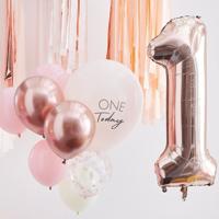 Ballonnen Set 1 Jaar Roségoud - thumbnail